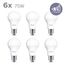 Philips LED Classic E27 Lampen 6-er Pack (75 W), matte LED Lampen mit warmweißem Licht, energiesparende Lampen mit langer Nutzlebensdauer, alte Generation