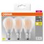 Osram LED BASE Classic A100, matte Filament LED-Lampen aus Glas für E27 Sockel, Birnenform, Warmweiß (2700K), 1521 Lumen, Ersatz für herkömmliche 100W-Glühbirnen, 3er-Box
