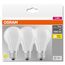Osram LED BASE Classic A75, matte Filament LED-Lampen aus Glas für E27 Sockel, Birnenform, Warmweiß (2700K), 1055 Lumen, Ersatz für herkömmliche 75W-Glühbirnen, 3er-Box