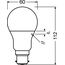 Osram LED-Lampe | Sockel: B22d | Kaltweiß | 4000 K | 8,50 W | matt | LED BASE CLASSIC A (Packung mit 2)